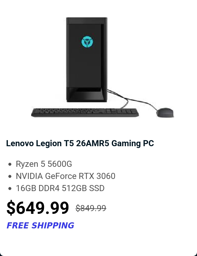 Lenovo Legion T5 26AMR5 Gaming PC 