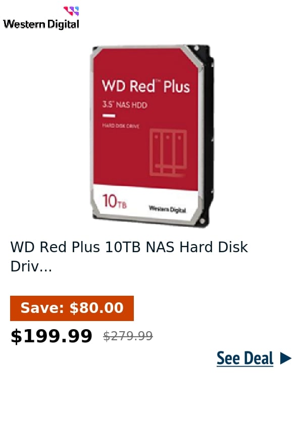 WD Red Plus 10TB NAS Hard Disk Driv...
