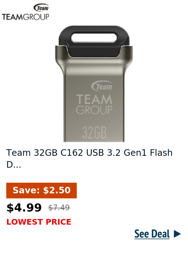 Team 32GB C162 USB 3.2 Gen1 Flash D...