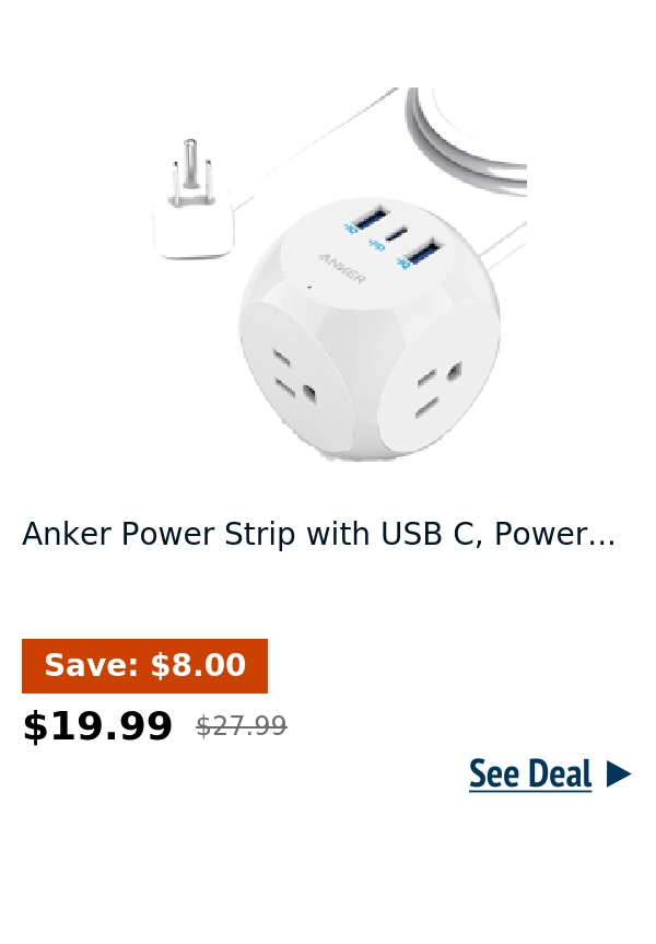 Anker Power Strip with USB C, Power...