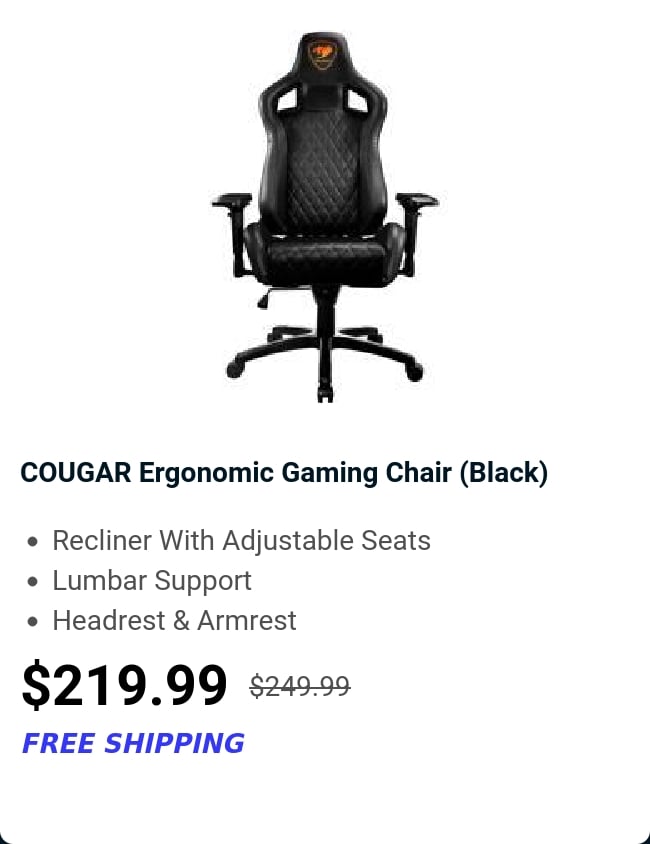 COUGAR Ergonomic Gaming Chair (Black) 