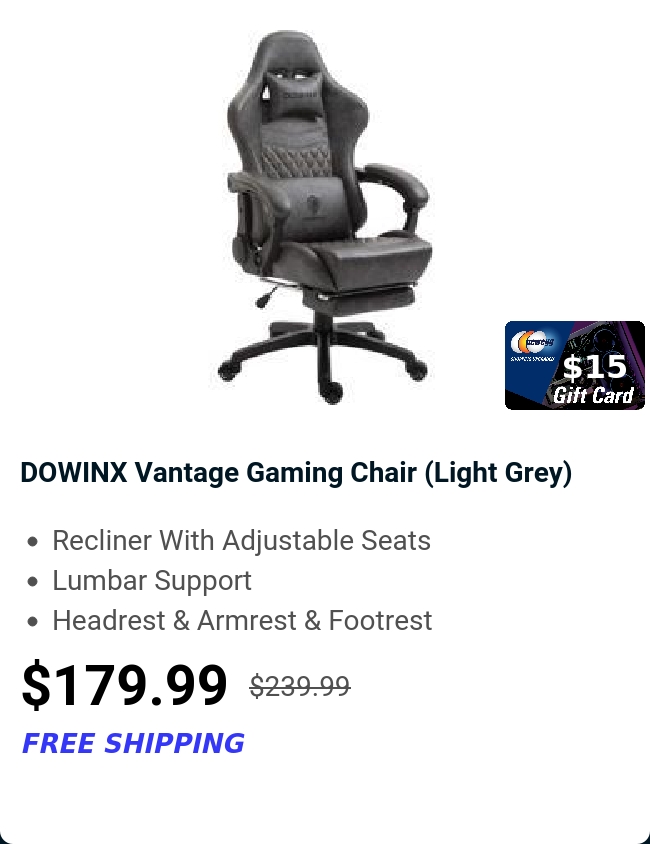 DOWINX Vantage Gaming Chair (Light Grey) 