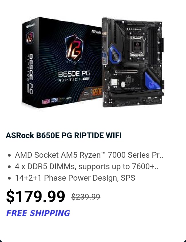 ASRock B650E PG RIPTIDE WIFI 