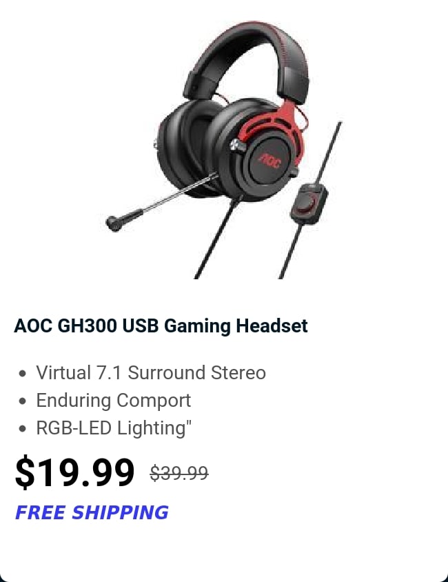 AOC GH300 USB Gaming Headset 