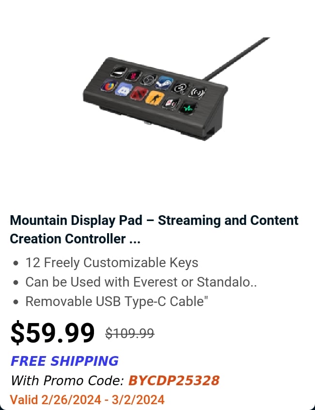 Mountain Display Pad – Streaming and Content Creation Controller ...