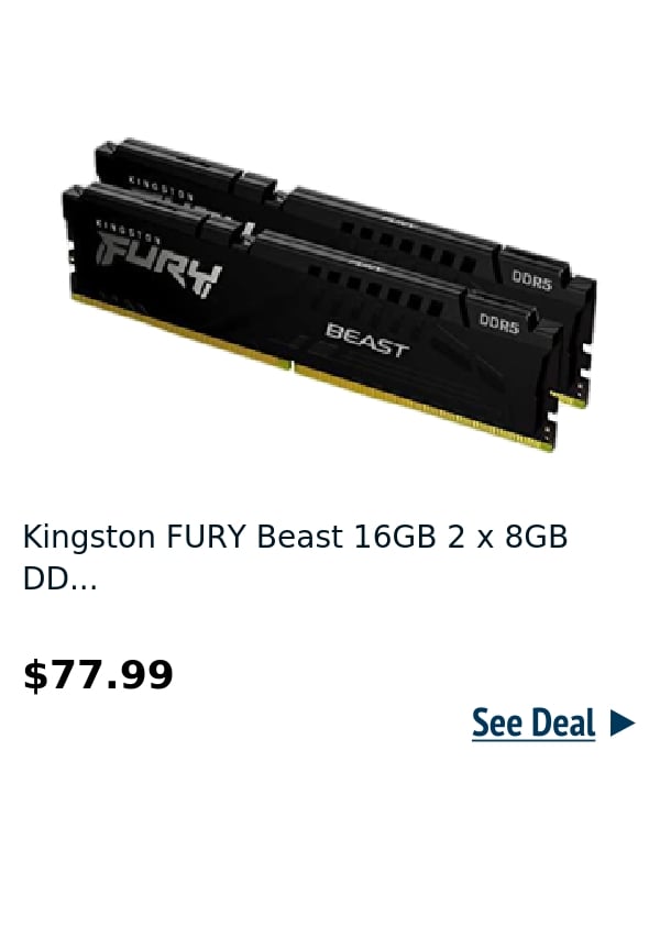 Kingston FURY Beast 16GB 2 x 8GB DD...