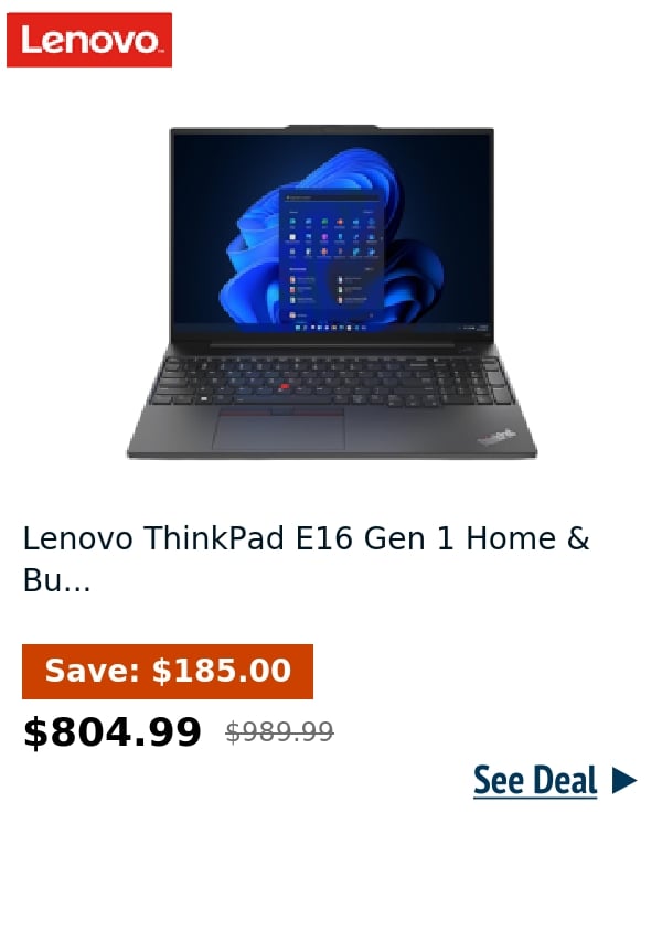 Lenovo ThinkPad E16 Gen 1 Home & Bu...