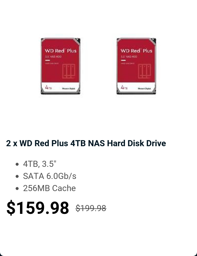 2 x WD Red Plus 4TB NAS Hard Disk Drive