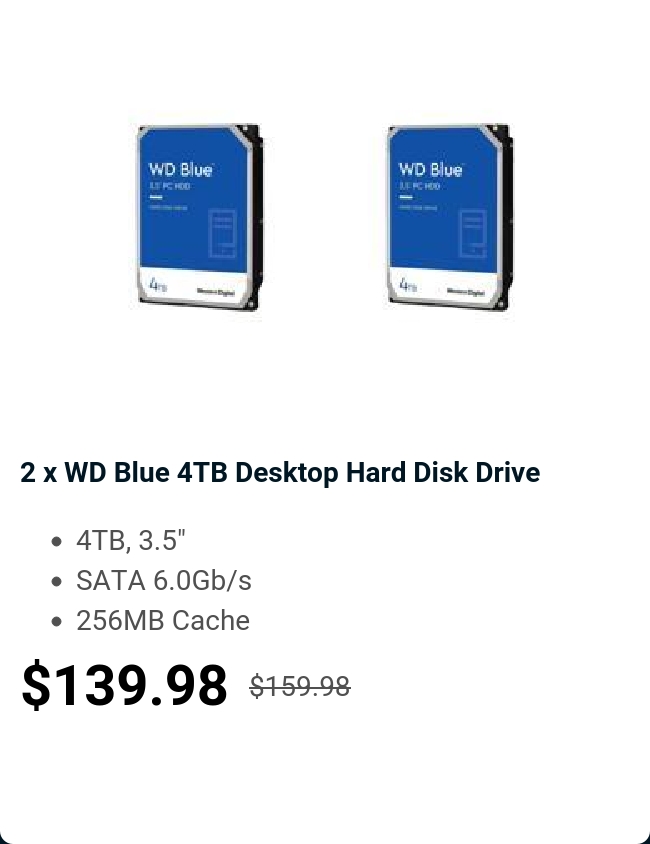 2 x WD Blue 4TB Desktop Hard Disk Drive