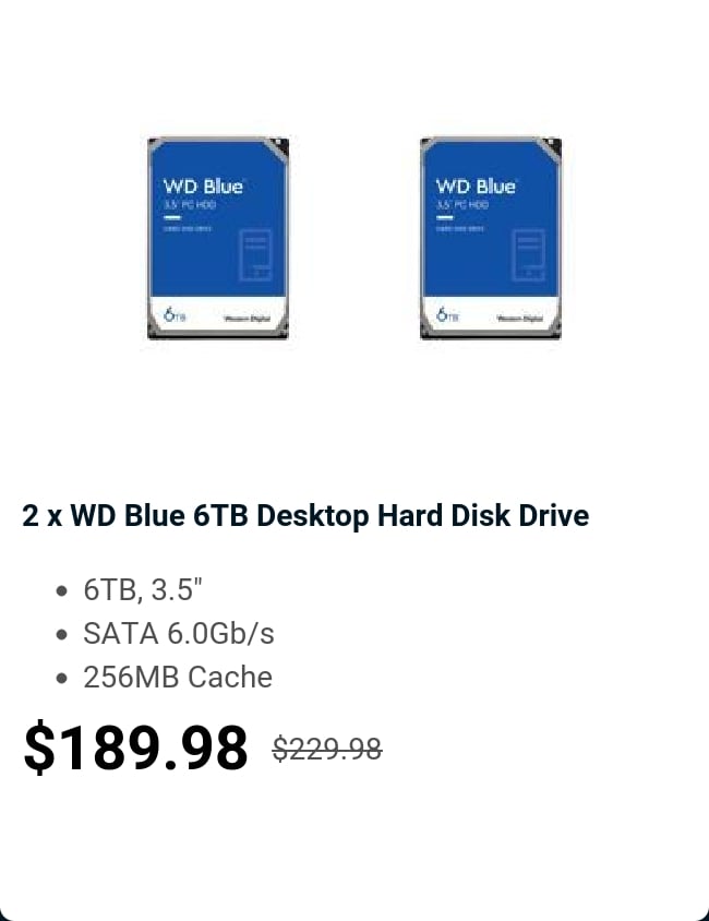 2 x WD Blue 6TB Desktop Hard Disk Drive