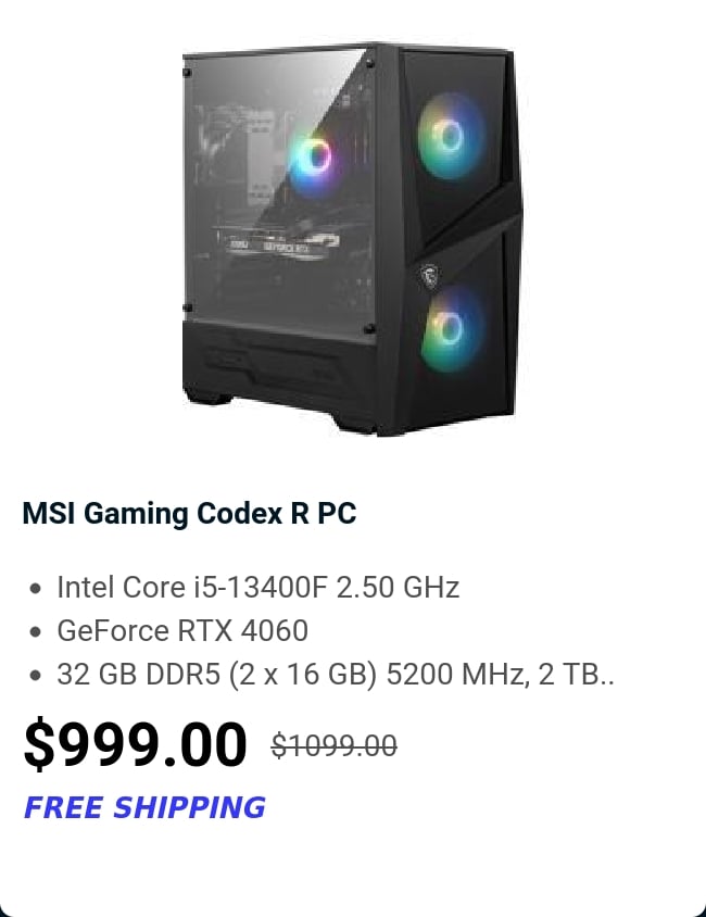 MSI Gaming Codex R PC 