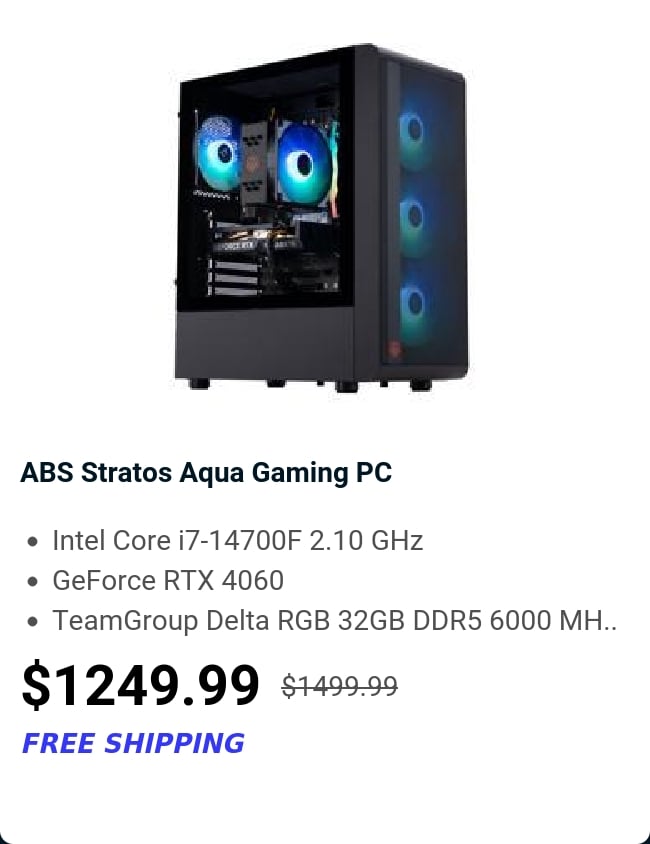 ABS Stratos Aqua Gaming PC 