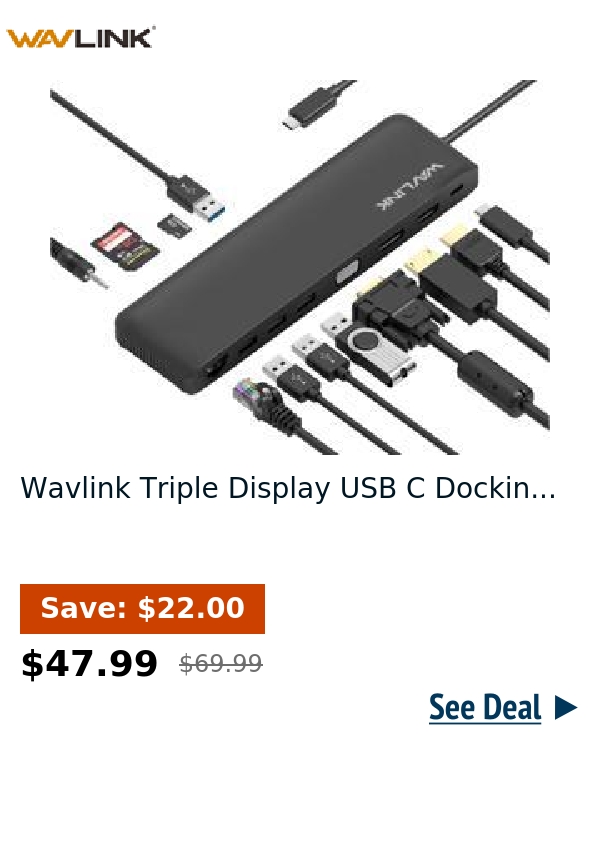 Wavlink Triple Display USB C Dockin...