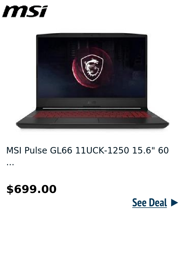 MSI Pulse GL66 11UCK-1250 15.6