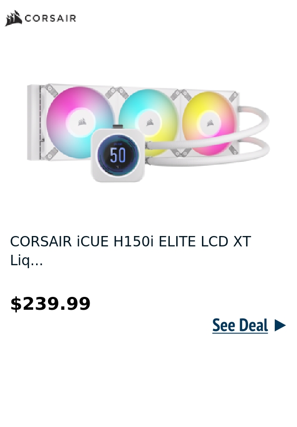 CORSAIR iCUE H150i ELITE LCD XT Liq...