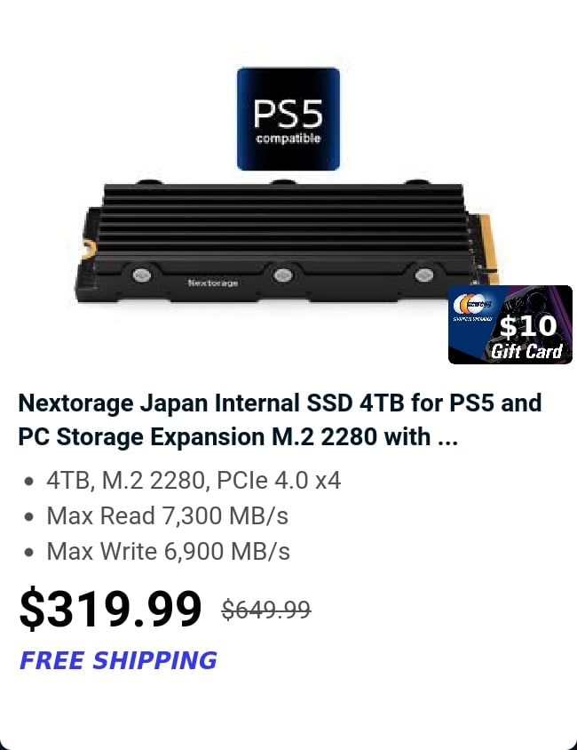 Nextorage Japan Internal SSD 4TB for PS5 and PC Storage Expansion M.2 2280 with ...