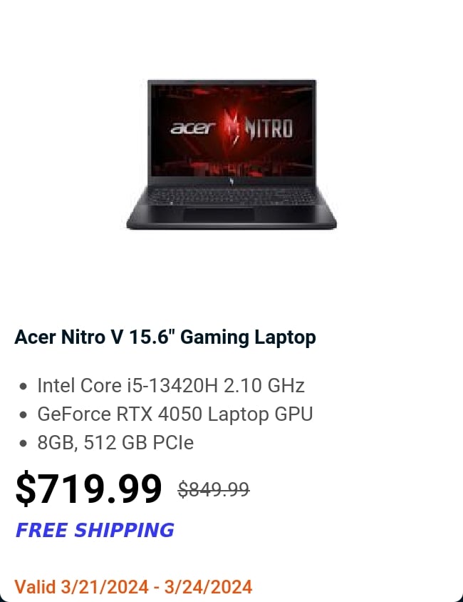 Acer Nitro V 15.6