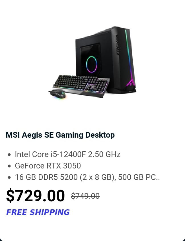 MSI Aegis SE Gaming Desktop 