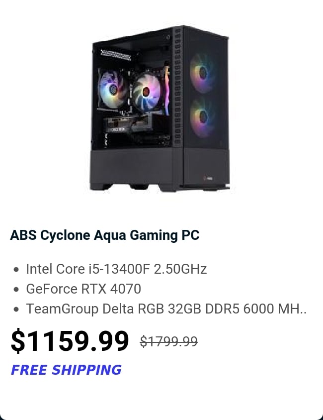 ABS Cyclone Aqua Gaming PC 