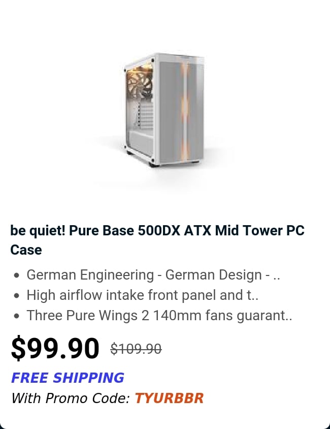 be quiet! Pure Base 500DX ATX Mid Tower PC Case 