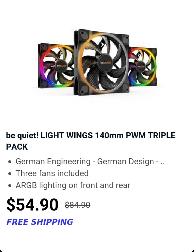 be quiet! LIGHT WINGS 140mm PWM TRIPLE PACK 