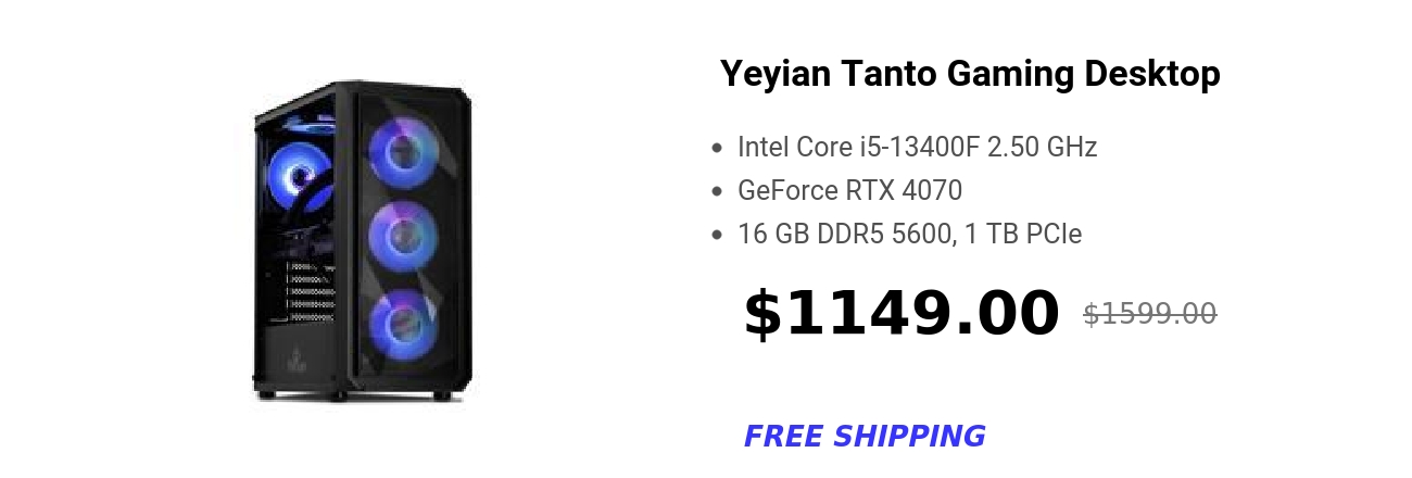 Yeyian Tanto Gaming Desktop 