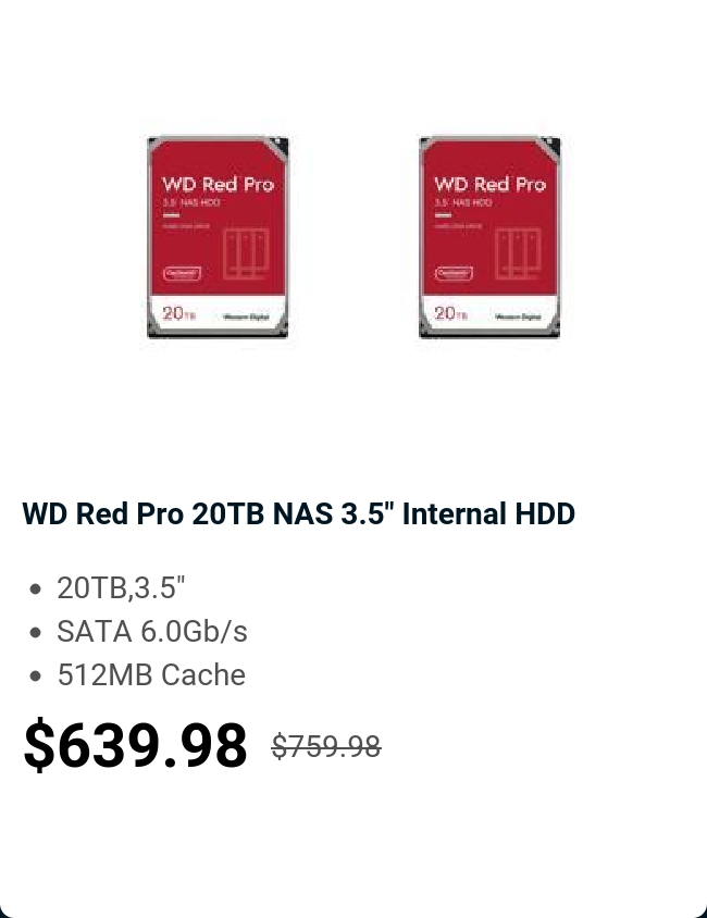 WD Red Pro 20TB NAS 3.5