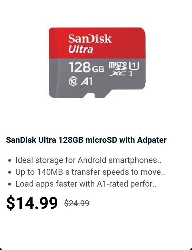 SanDisk Ultra 128GB microSD with Adpater 