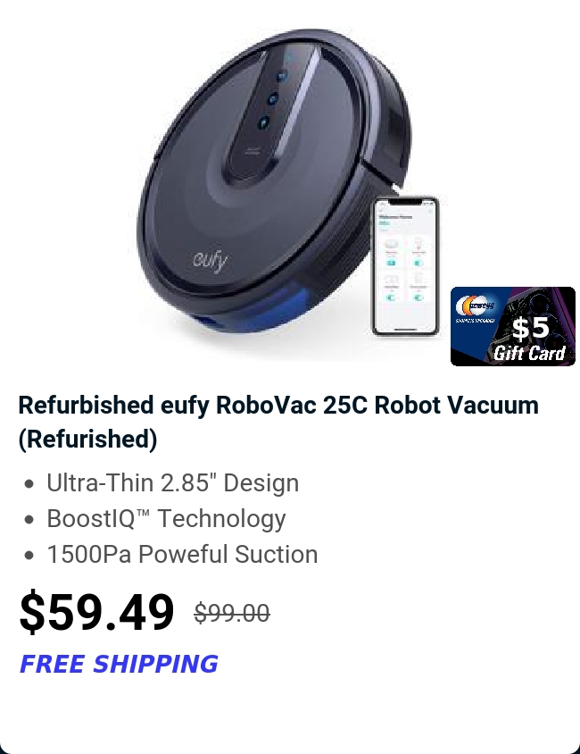 Refurbished eufy RoboVac 25C Robot Vacuum (Refurished) 