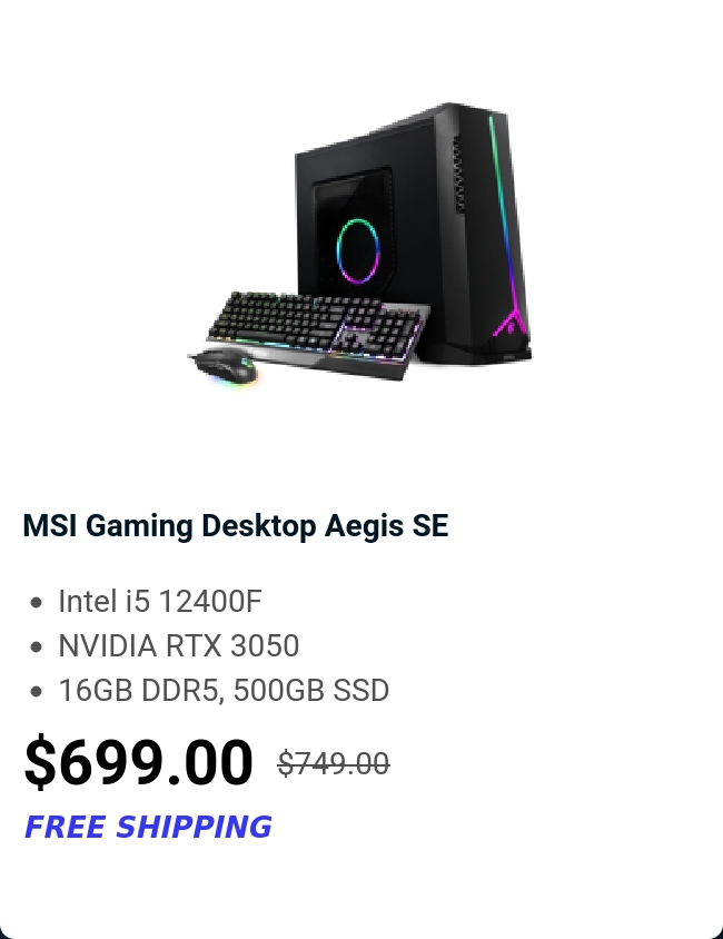 MSI Gaming Desktop Aegis SE 