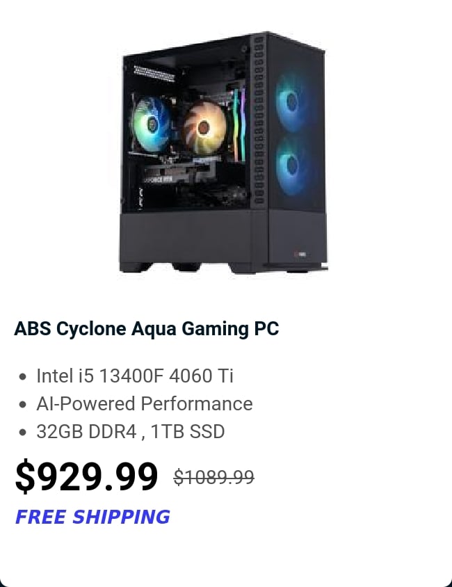 ABS Cyclone Aqua Gaming PC 