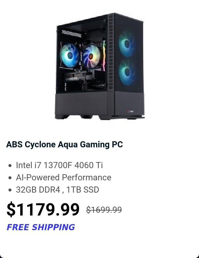 ABS Cyclone Aqua Gaming PC 