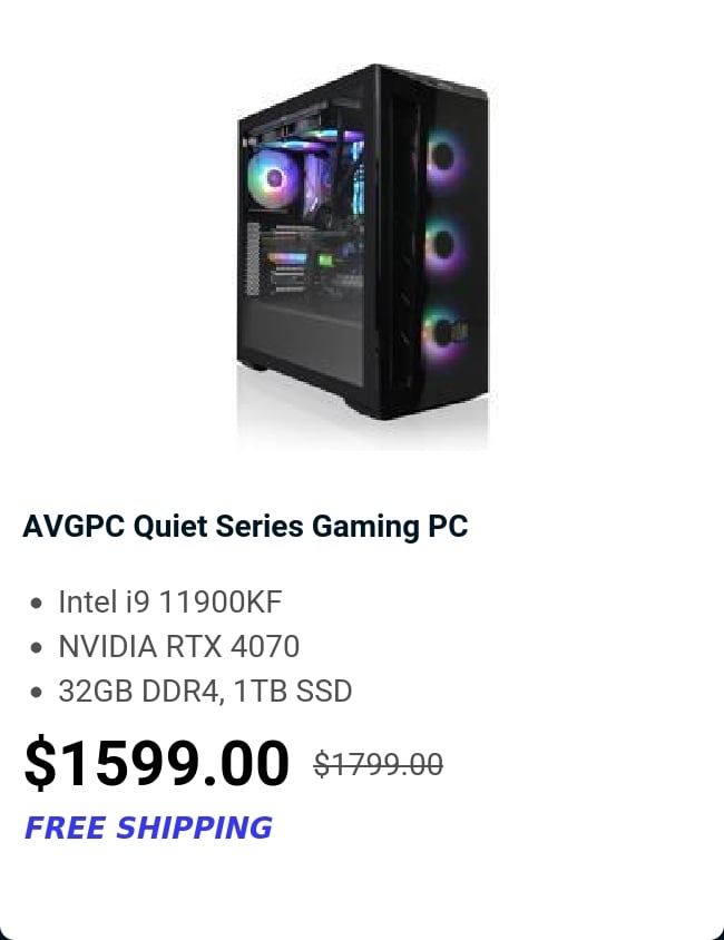 AVGPC Quiet Series Gaming PC 