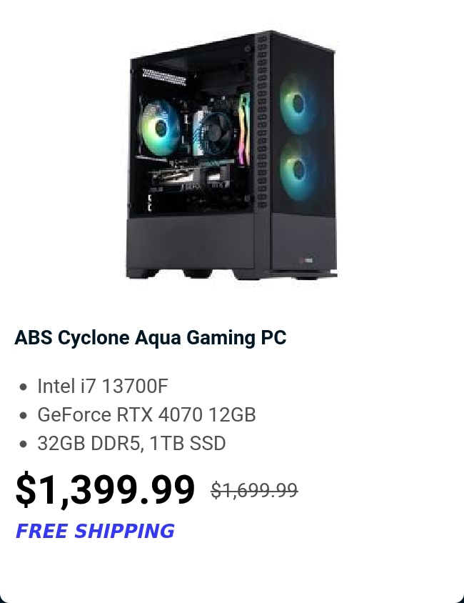 ABS Cyclone Aqua Gaming PC 