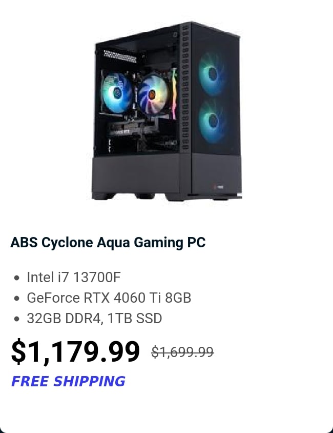 ABS Cyclone Aqua Gaming PC 