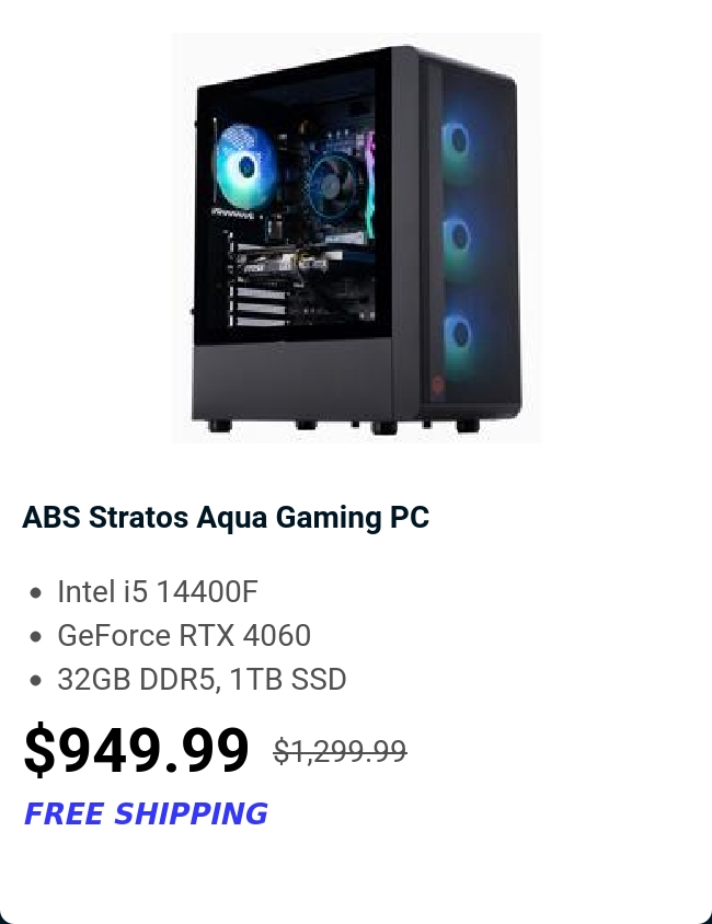 ABS Stratos Aqua Gaming PC 