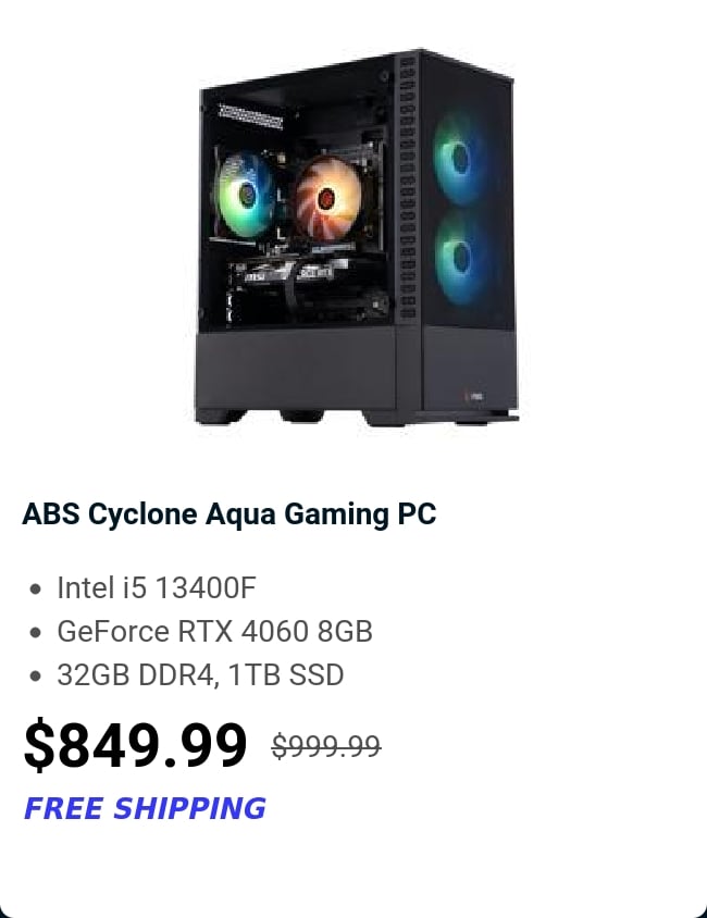 ABS Cyclone Aqua Gaming PC 