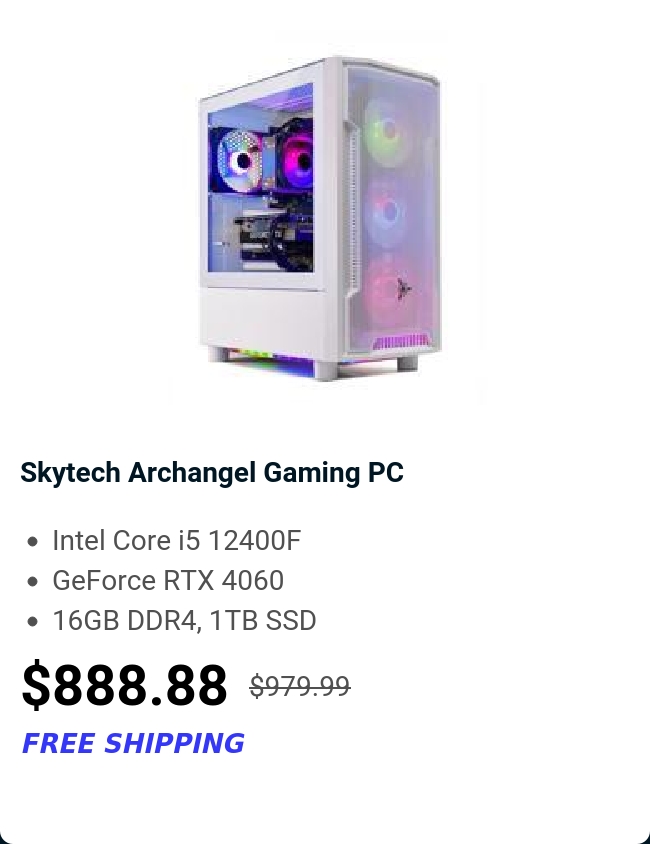 Skytech Archangel Gaming PC 