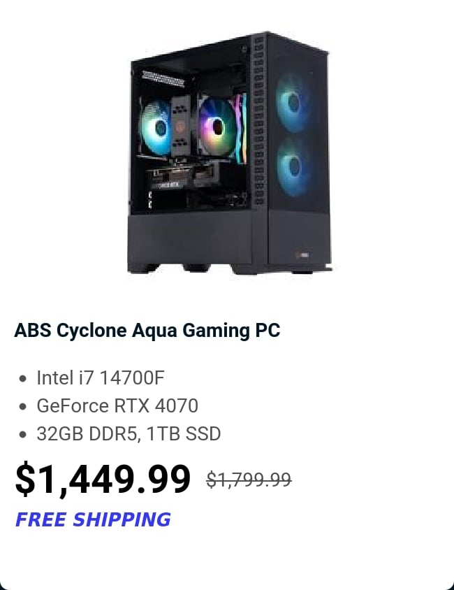 ABS Cyclone Aqua Gaming PC 