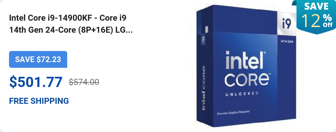 Intel Core i9-14900KF - Core i9 14th Gen 24-Core (8P+16E) LG...