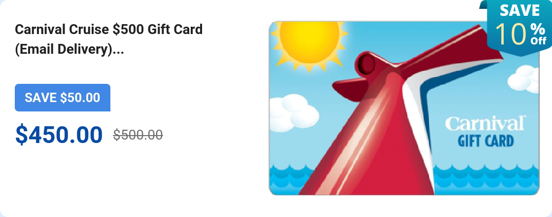 Carnival Cruise $500 Gift Card (Email Delivery)...