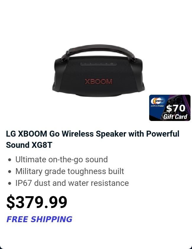 LG XBOOM Go Wireless Speaker with Powerful Sound  XG8T 