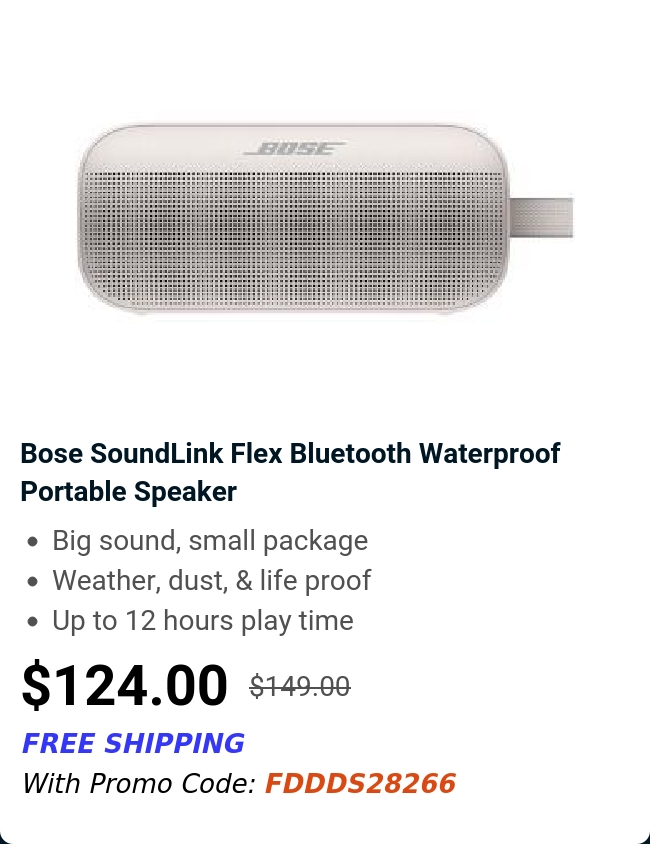 Bose SoundLink Flex Bluetooth Waterproof Portable Speaker 