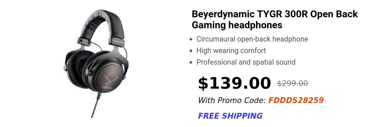 Beyerdynamic TYGR 300R Open Back Gaming headphones 