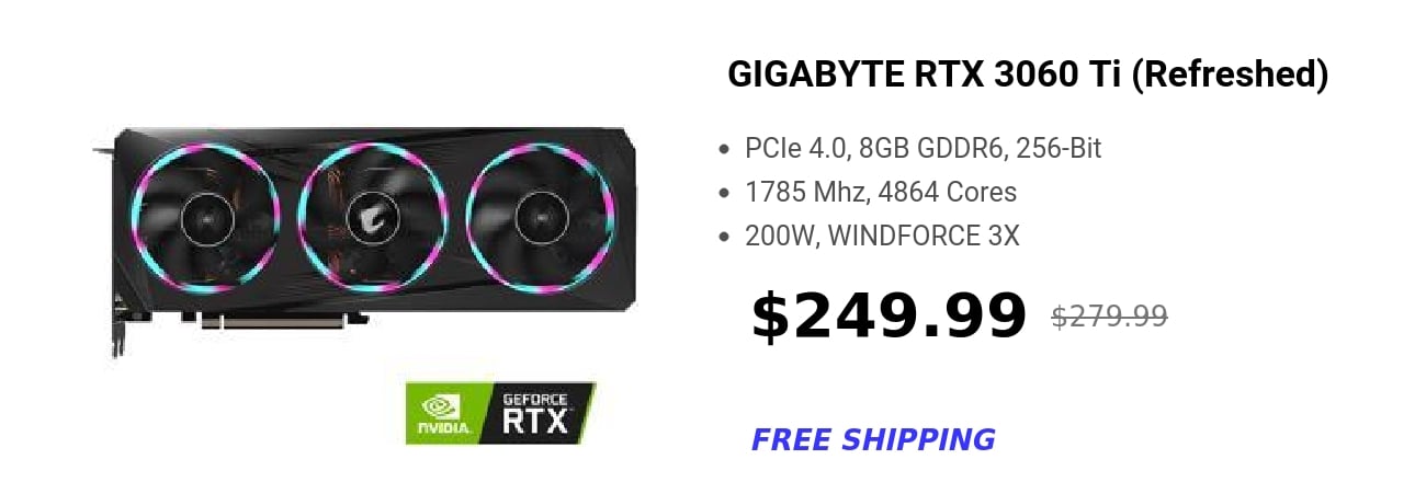 GIGABYTE RTX 3060 Ti (Refreshed) 