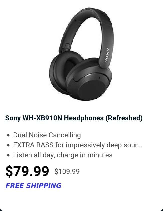 Sony WH-XB910N Headphones (Refreshed) 