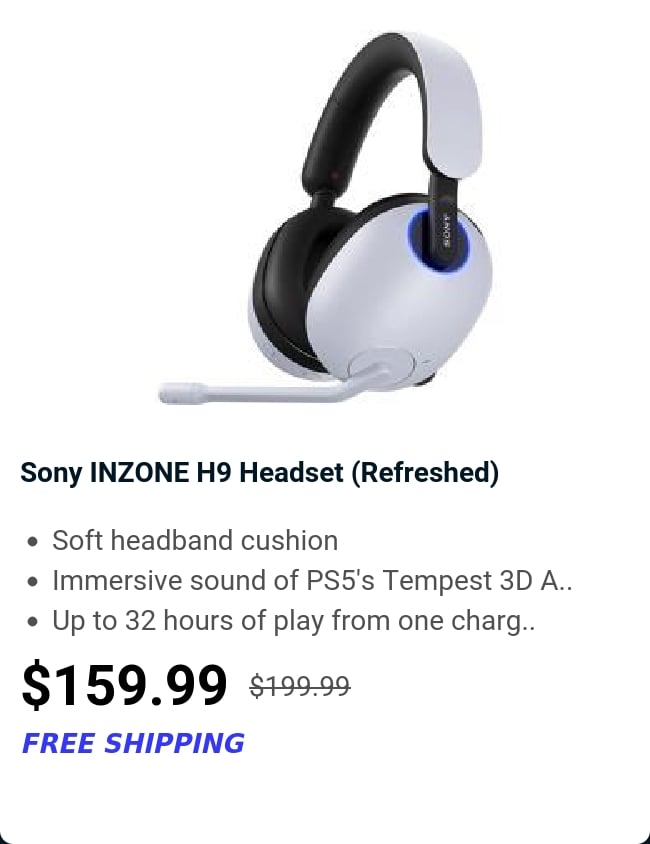 Sony INZONE H9 Headset (Refreshed) 