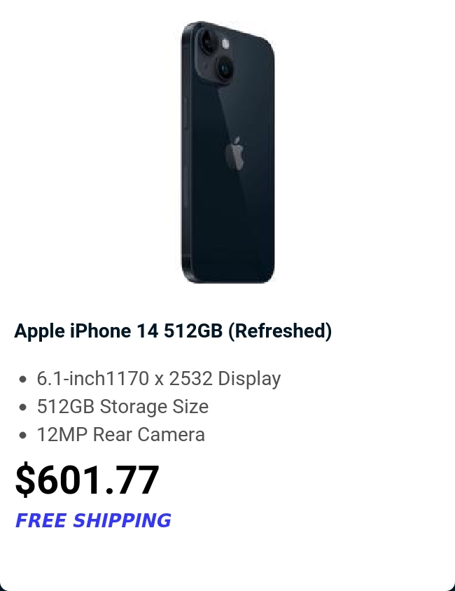 Apple iPhone 14 512GB (Refreshed) 