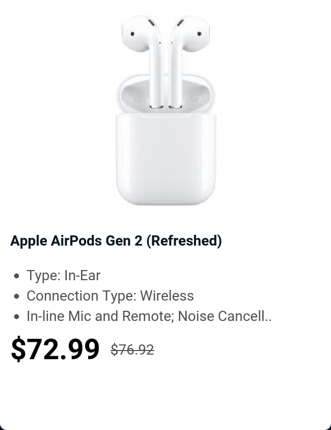 Apple AirPods Gen 2 (Refreshed) 