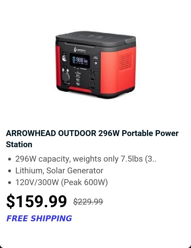 ARROWHEAD OUTDOOR 296W Portable Power Station 